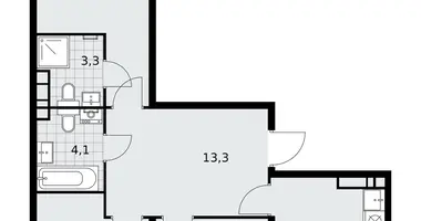 Apartamento 3 habitaciones en poselenie Desenovskoe, Rusia