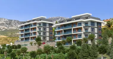 Apartamento con vista al mar, con vistas a las montañas en Alanya, Turquía