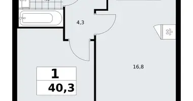 Apartamento 1 habitación en poselenie Sosenskoe, Rusia