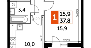 Appartement 1 chambre dans Razvilka, Fédération de Russie