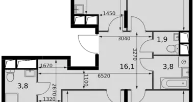 Apartamento 4 habitaciones en Razvilka, Rusia