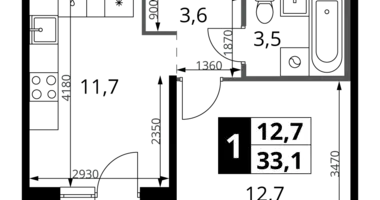 Квартира 1 комната в Ленинский район, Россия