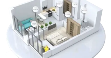 Apartamento 2 habitaciones en Minsk, Bielorrusia