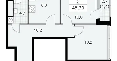 Apartamento 2 habitaciones en South-Western Administrative Okrug, Rusia