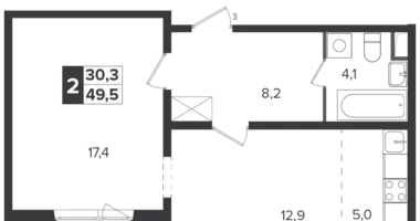 Apartamento 2 habitaciones en Leninsky District, Rusia