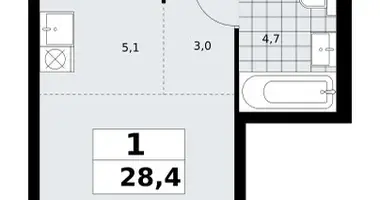 Apartamento 1 habitación en poselenie Sosenskoe, Rusia