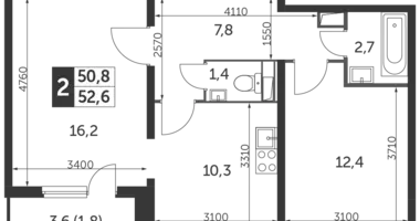 Apartamento 2 habitaciones en Nekrasovka District, Rusia