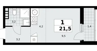 Apartamento 1 habitación en Moscú, Rusia