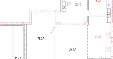 2 room apartment in Sack, Belarus