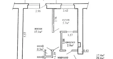1 room apartment in Minsk, Belarus
