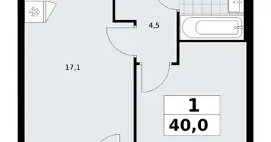 1 room apartment in Troitsk, Russia