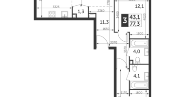 Wohnung 3 zimmer in Nordöstlicher Verwaltungsbezirk, Russland