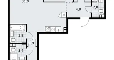 Apartamento 3 habitaciones en poselenie Sosenskoe, Rusia