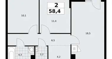 Wohnung 2 zimmer in Troizk, Russland