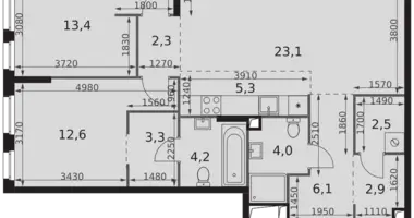 Wohnung 3 zimmer in Moskau, Russland