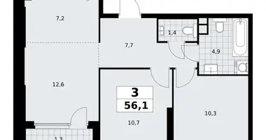 Wohnung 3 zimmer in Südwestlicher Verwaltungsbezirk, Russland