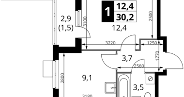 Appartement 1 chambre dans Potapovo, Fédération de Russie