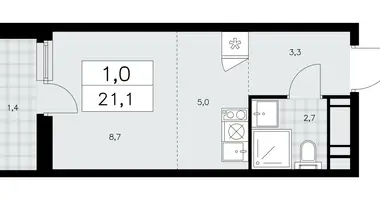 Apartamento 1 habitación en poselenie Sosenskoe, Rusia