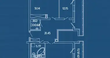 Apartamento 3 habitaciones en Minsk, Bielorrusia