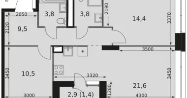 3 room apartment in Moscow, Russia