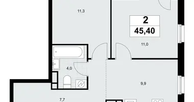 Apartamento 2 habitaciones en Postnikovo, Rusia