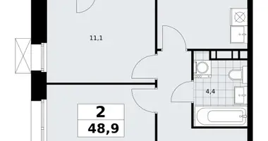 Mieszkanie 2 pokoi w poselenie Sosenskoe, Rosja