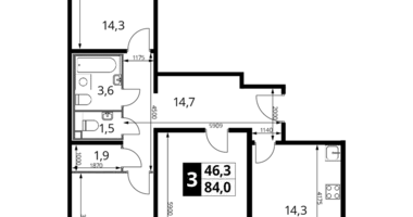 Mieszkanie 3 pokoi w Nekrasovka District, Rosja