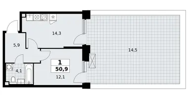 Квартира 1 комната в поселение Сосенское, Россия