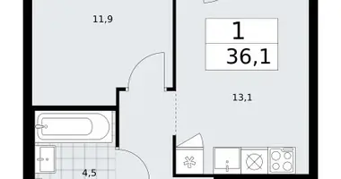 1 room apartment in Troitsk, Russia