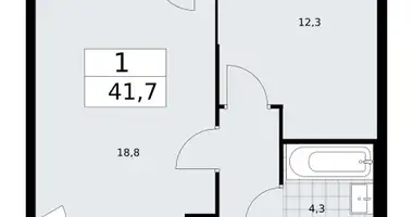 1 room apartment in Troitsk, Russia