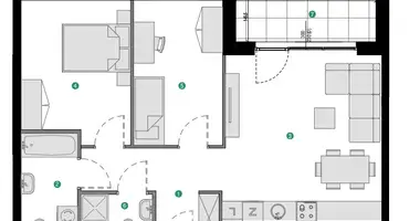 Apartamento 3 habitaciones en Danzig, Polonia