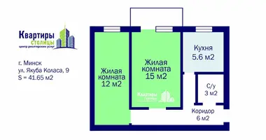 2 room apartment in Minsk, Belarus