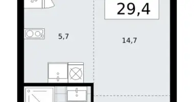 Wohnung 1 zimmer in Troizk, Russland