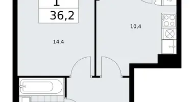1 room apartment in Troitsk, Russia