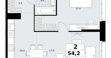 Квартира 2 комнаты в район Коммунарка, Россия