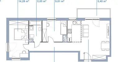 Appartement 2 chambres dans Varsovie, Pologne