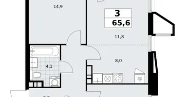 Wohnung 3 zimmer in poselenie Sosenskoe, Russland