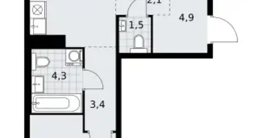 Квартира 2 комнаты в район Коммунарка, Россия