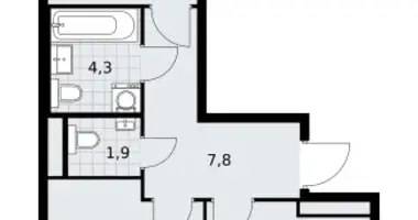 Apartamento 2 habitaciones en Postnikovo, Rusia