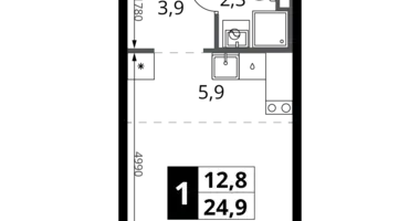 Estudio 1 habitación en Potapovo, Rusia