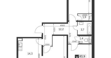 Apartamento 3 habitaciones en Nekrasovka District, Rusia