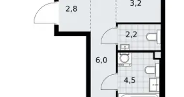 Apartamento 2 habitaciones en Kommunarka, Rusia