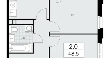 Apartamento 2 habitaciones en poselenie Sosenskoe, Rusia