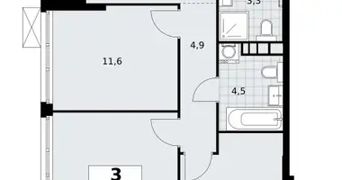 Apartamento 3 habitaciones en South-Western Administrative Okrug, Rusia