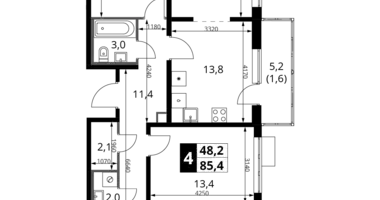 4 room apartment in South-Western Administrative Okrug, Russia