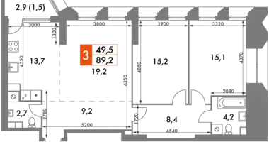 Apartamento 3 habitaciones en Konkovo District, Rusia