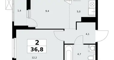 Apartamento 2 habitaciones en poselenie Sosenskoe, Rusia