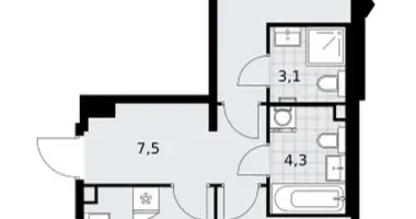 Apartamento 2 habitaciones en Troitsk, Rusia