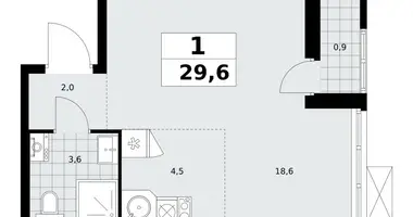 Apartamento 1 habitación en poselenie Sosenskoe, Rusia