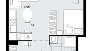 1 room apartment in Kommunarka, Russia